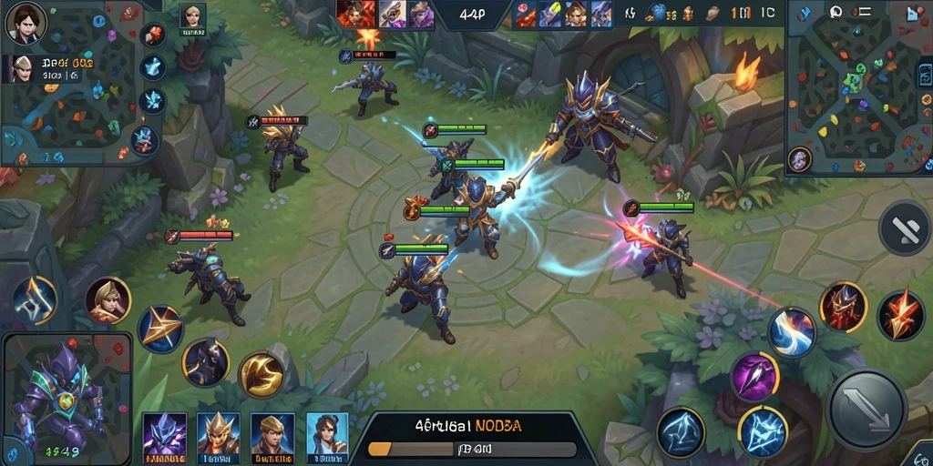 Screenshot gameplay 4P4P yang menampilkan pertarungan seru antar karakter.
