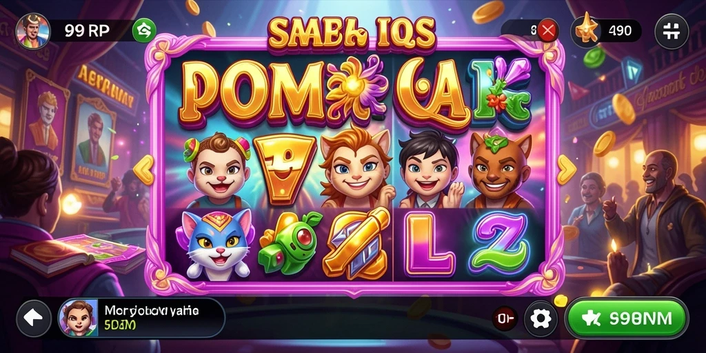 Gameplay menarik dari slot 99RP dengan simbol dan tema berwarna-warni.
