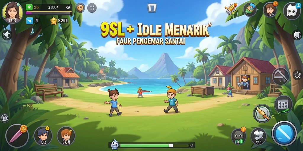Tampilan menarik dari gameplay Idle 9SL yang santai dan menyenangkan.
