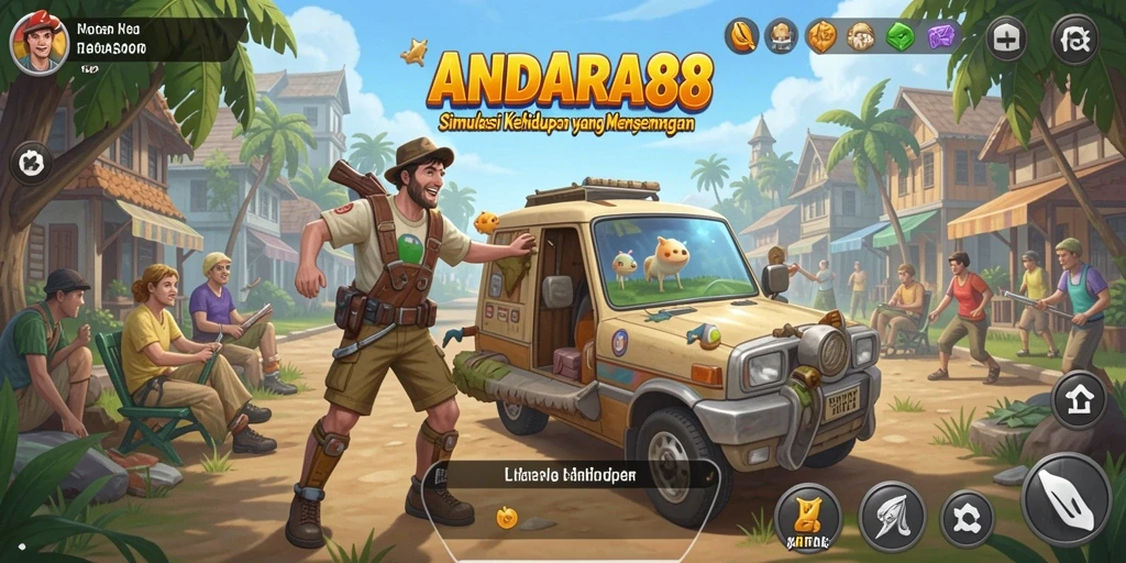 Tampilan gameplay ANDARA88 menampilkan pengalaman simulasi kehidupan yang menarik.