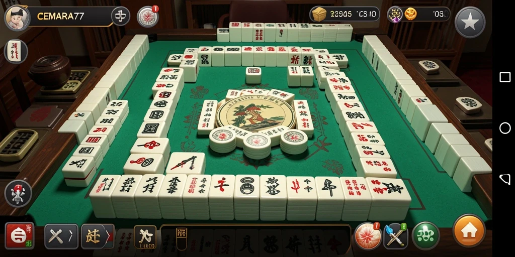 Tampilan gameplay seru dari permainan Mahjong CEMARA77.