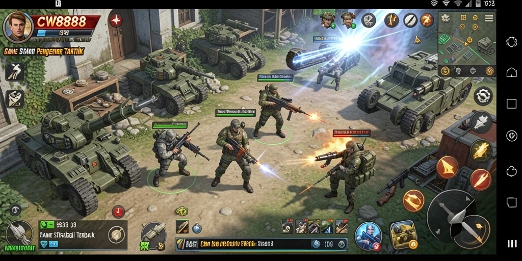 Tangkapan layar utama CW8888 yang menunjukkan gameplay strategi yang seru.