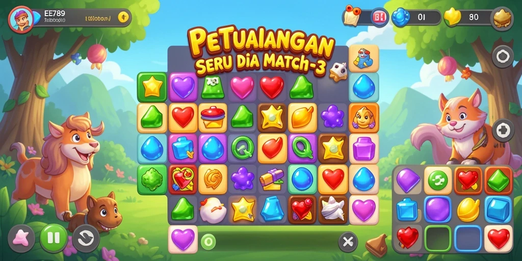 Screenshot dari gameplay seru EE789 dalam kategori Match-3.