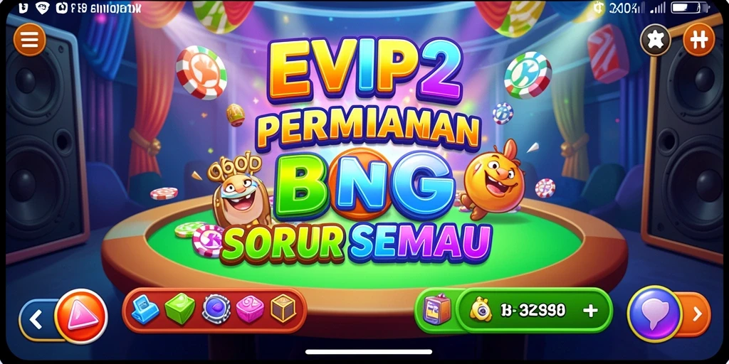 Tampilan screenshot utama EVIP2 dengan gameplay Bingo yang seru.