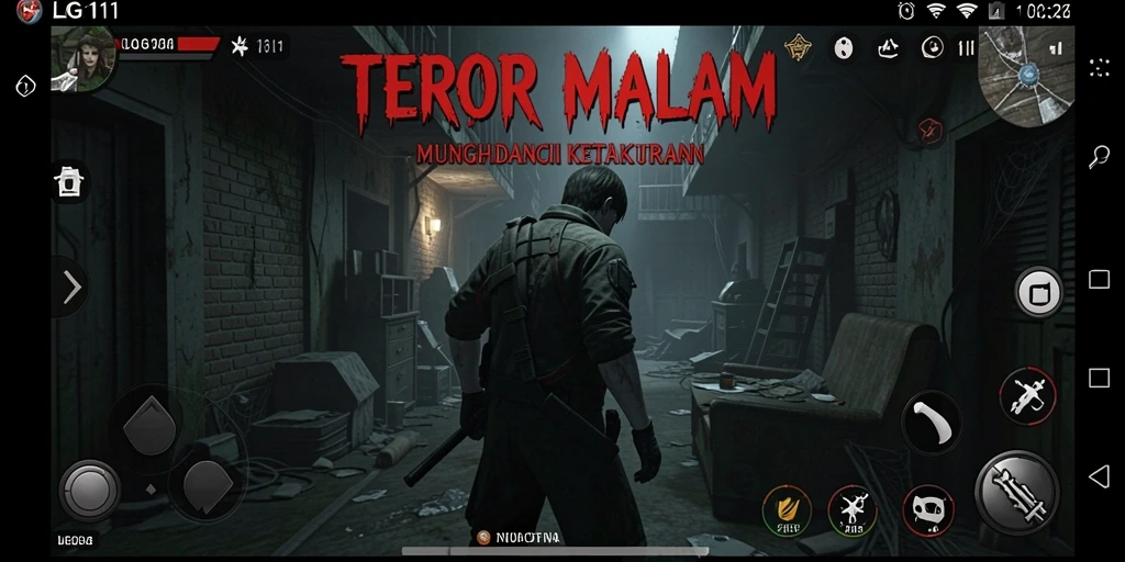 Screenshot gameplay LG111 yang menunjukkan suasana Horror yang menegangkan.