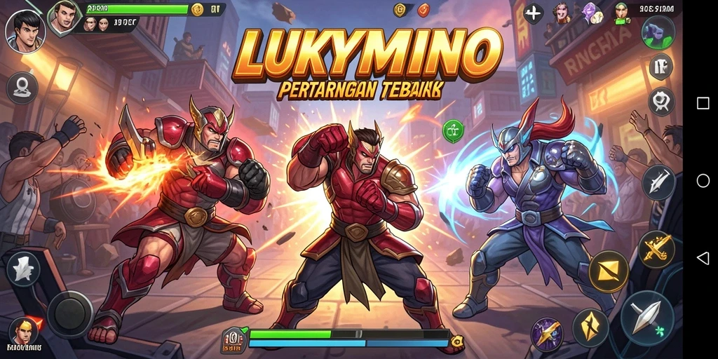 Tampilan gameplay menegangkan LUKYMINO dalam aksi Fighting.