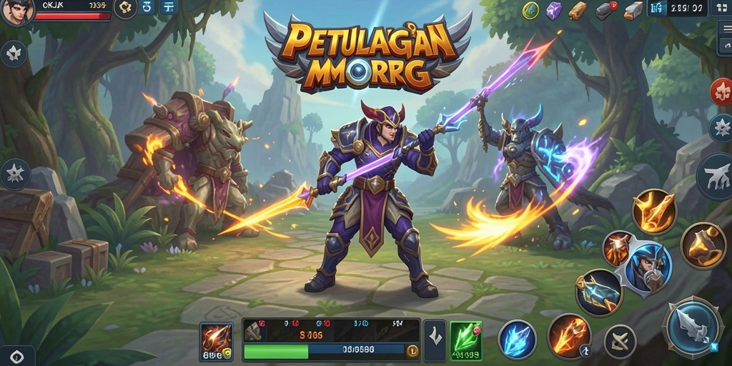 Screenshot gameplay OKJK menampilkan aksi seru dalam dunia MMORPG.