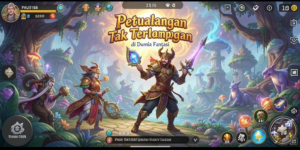 Screenshot gameplay PAUS188 menampilkan petualangan mendebarkan di dunia fantastis.