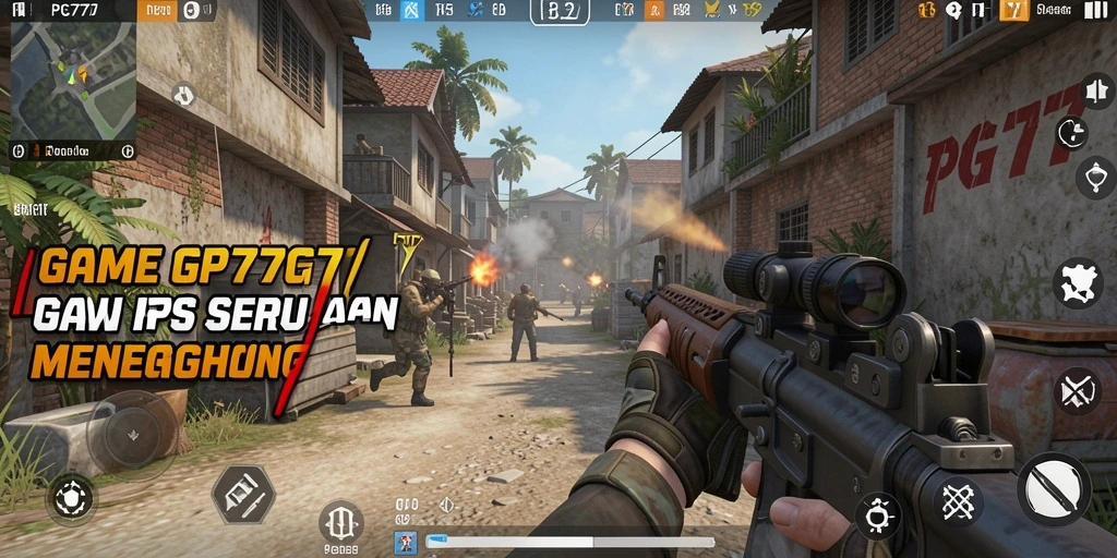 Screenshot utama PG777 menampilkan aksi mendebarkan dalam gameplay FPS.