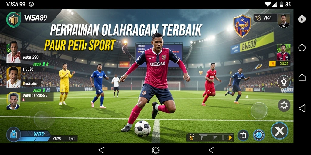 Screenshot menunjukkan gameplay seru dalam <strong>VISA89</strong> dengan aksi olahraga yang mendebarkan.