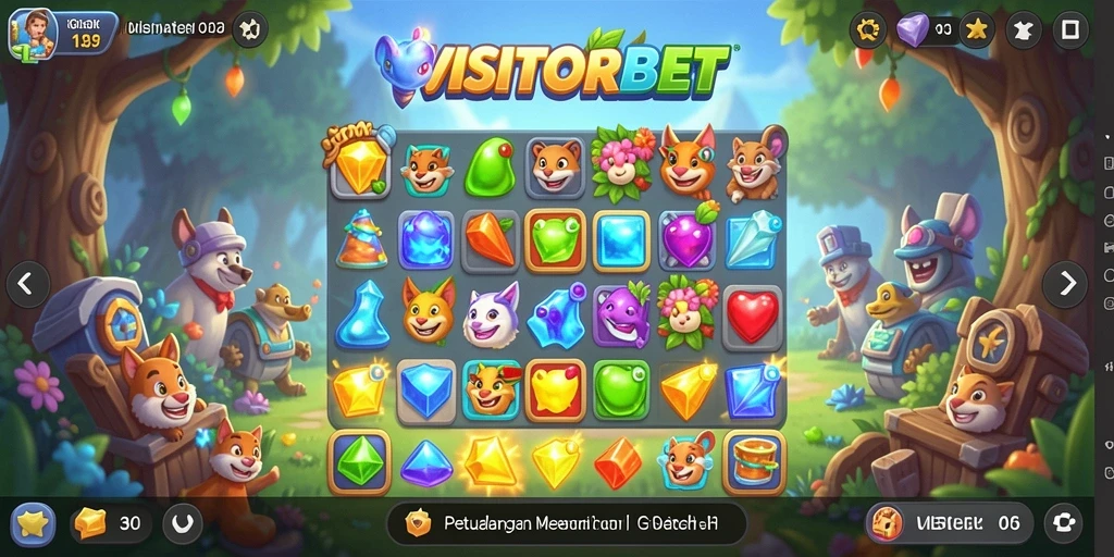 Tampilan gameplay seru dan penuh warna dalam Match-3.